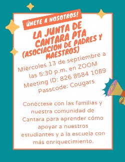 PTA association meeting flyer in spanish